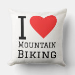 I love mountain biking throw pillow