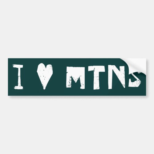 I Love Mountains Bumper Sticker