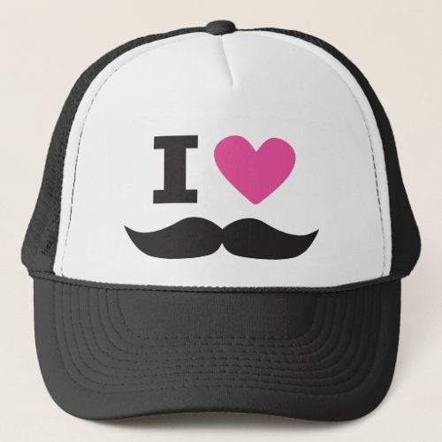 I Love Moustache _ pink Trucker Hat