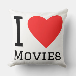 I love movies throw pillow