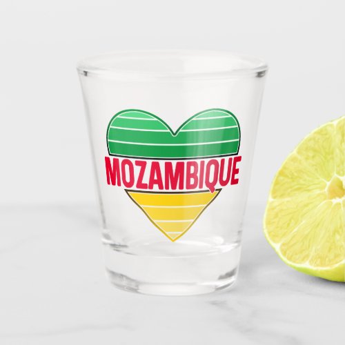 I Love Mozambique Mozambican Heart Shot Glass