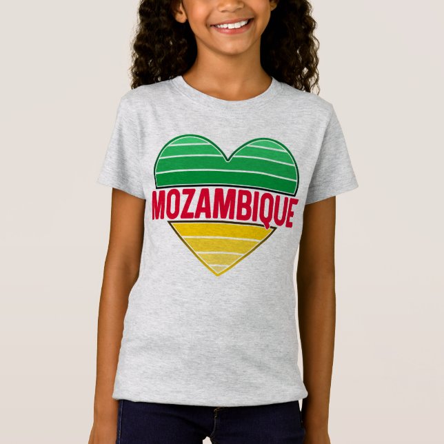 I Love Mozambique, Mozambican Heart T-Shirt (Front)