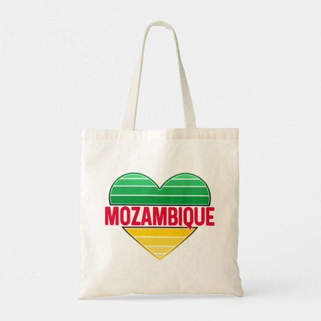 I Love Mozambique, Mozambican Heart Tote Bag (Back)
