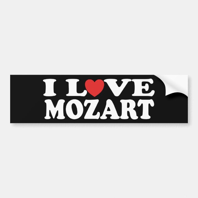 I Love Mozart Bumper Sticker (Front)