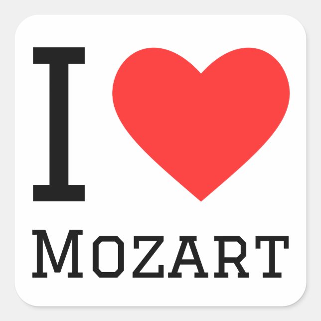 I love Mozart  Square Sticker (Front)