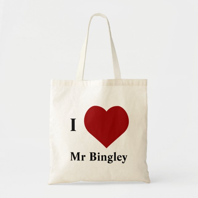 I Love Mr Bingley Tote Bag (Front)