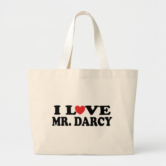 I Love Mr. Darcy Large Tote Bag (Front)