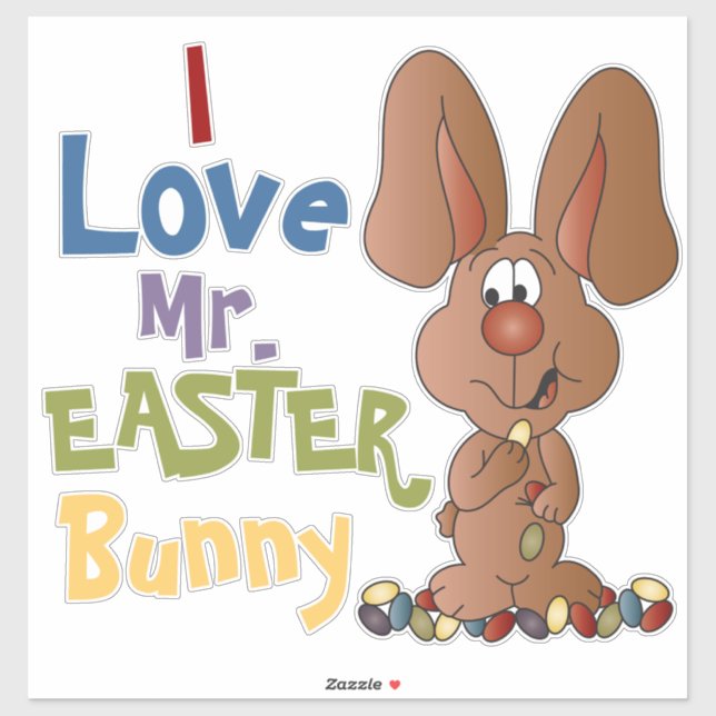 I Love Mr. Easter Bunny Sticker (Sheet)