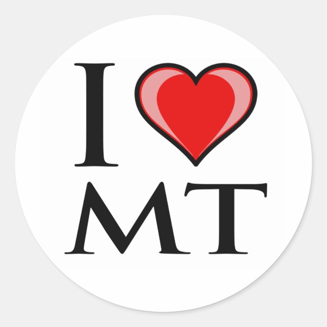 I Love MT - Montana Classic Round Sticker (Front)