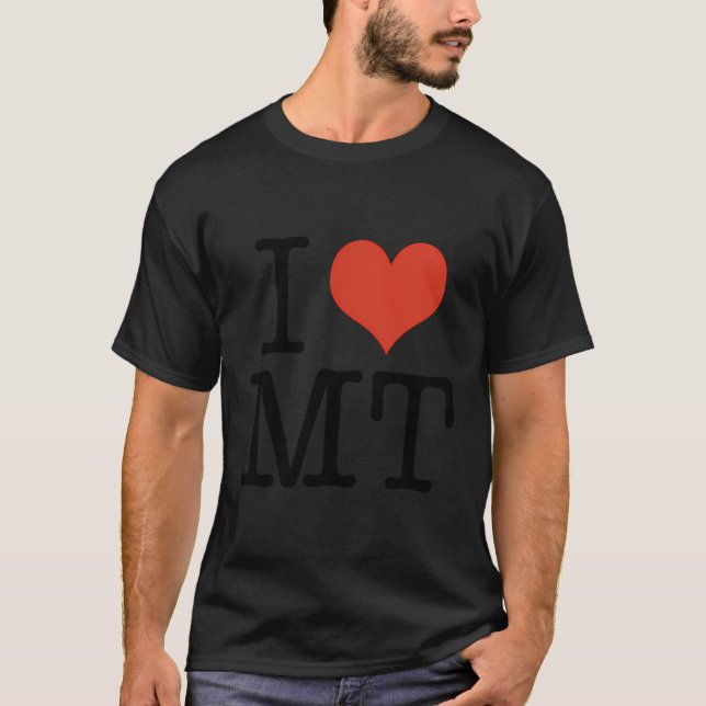 I Love Mt Montana Usa American T-Shirt (Front)