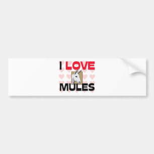 I Love Mules Bumper Sticker