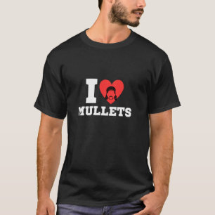 I love mullets  Red heart  y2k  Funny  Haircut T-Shirt