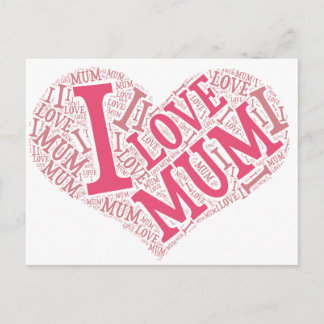 I love Mum Postcard Horizontal