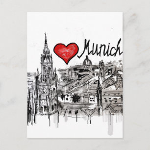 I love Munich Postcard