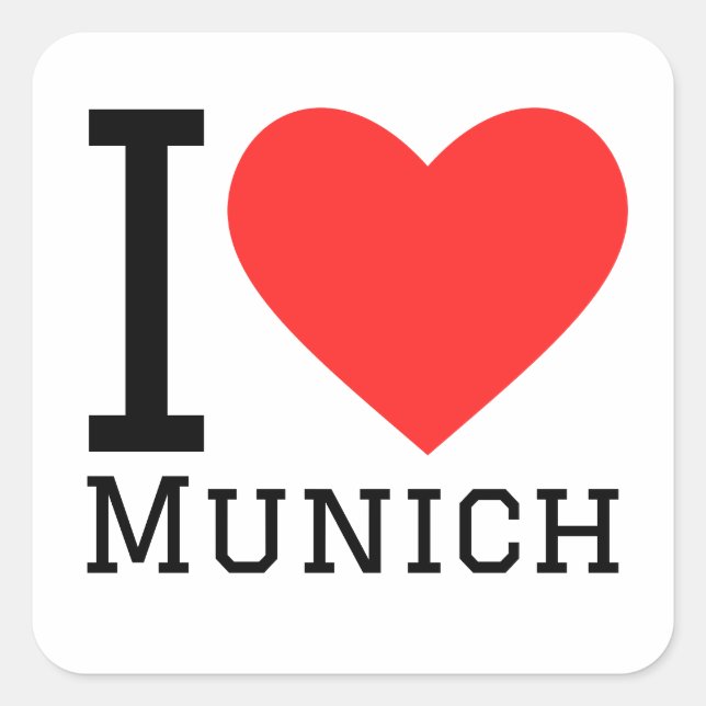 I love munich square sticker (Front)