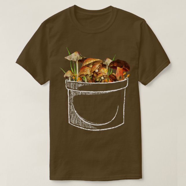 I Love Mushrooms In My Pocket by Tobe Fonseca T-Shirt (Design Front)
