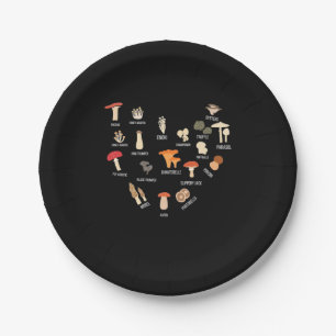 I Love Mushrooms Paper Plates