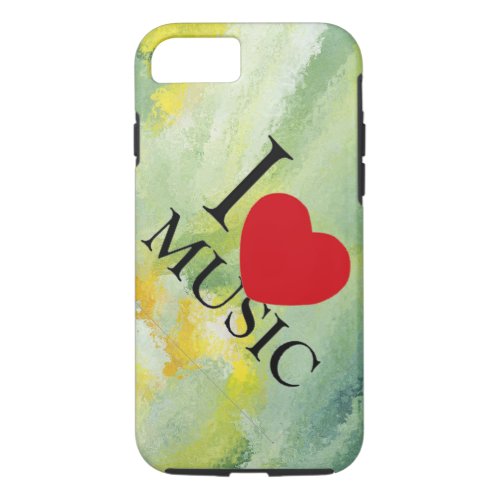 i love music abstract Paint design apple iPhone 87 Case