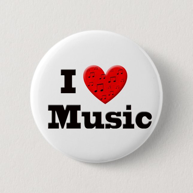 I Love Music and Heart Button (Front)