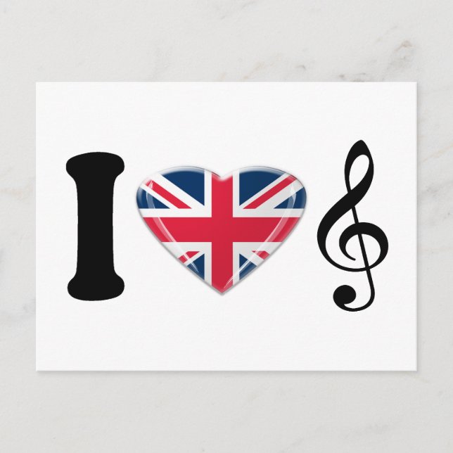 I love Music Art Design Postcard (Front)