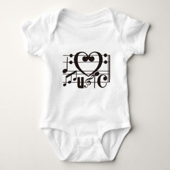 I Love Music Baby Bodysuit by auraclover at Zazzle