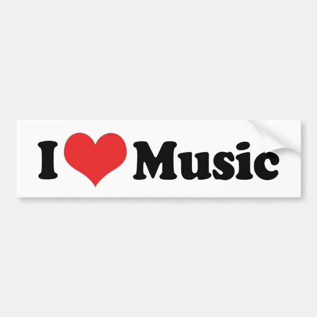 I Love Music Bumper Sticker (Front)