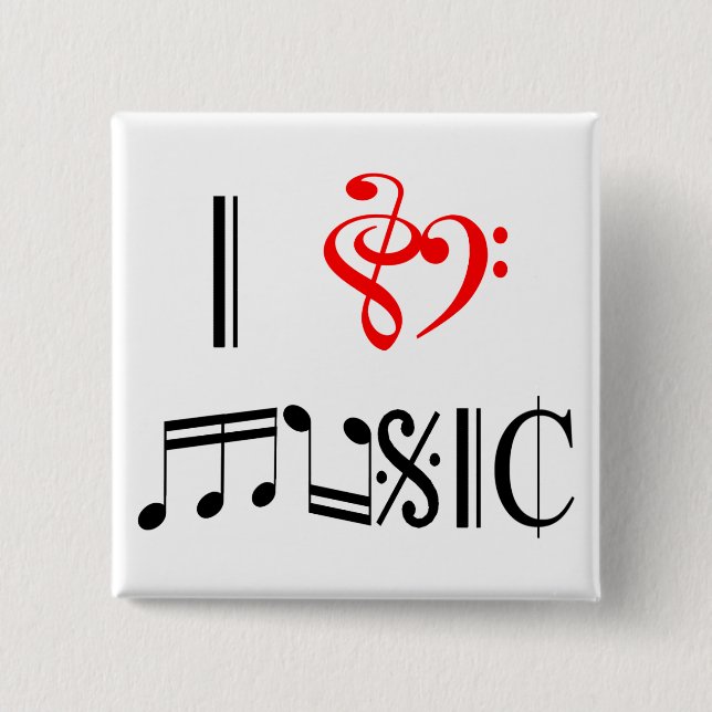 I Love Music Button (Front)