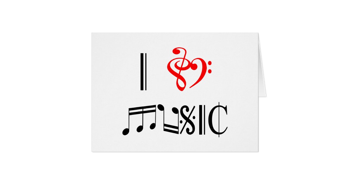 I Love Music Card | Zazzle