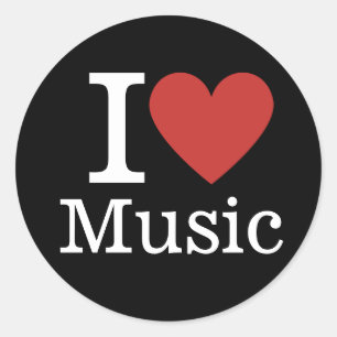 I ❤️ Love Music for Students/Faculty Classic Round Sticker