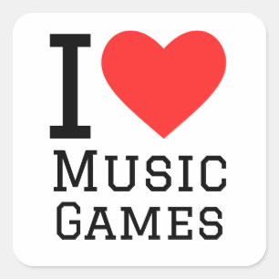 I love music games square sticker