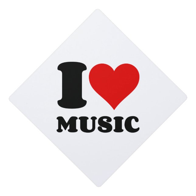 I LOVE MUSIC GRADUATION CAP TOPPER (Front)