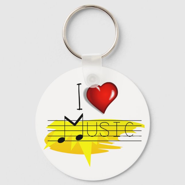 I Love music Keychain (Front)