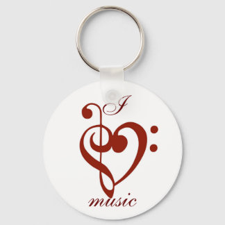 I Love Music Keychain