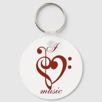 I Love Music Keychain by andernina at Zazzle