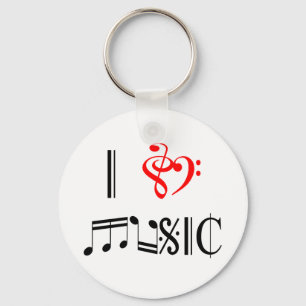 I Love Music Keychain