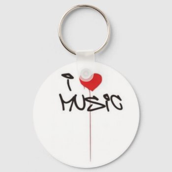 I Love Music Keychain by kitsune07 at Zazzle
