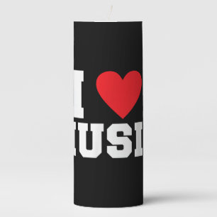 I love Music Lover Pillar Candle