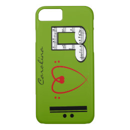 I Love Music Lovers Custom Name iPhone 7 case