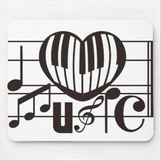 I LOVE MUSIC MOUSE PAD