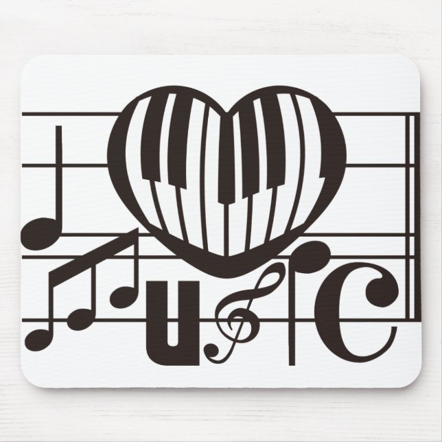 I LOVE MUSIC MOUSE PAD (Front)