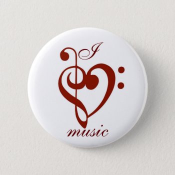 I Love Music Pin by andernina at Zazzle