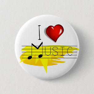 I Love music Pinback Button