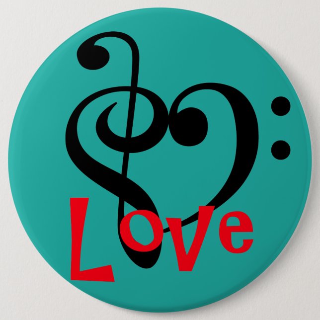 I Love Music Pinback Button (Front)