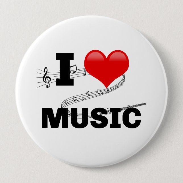 I Love Music, popular design Button (Front)