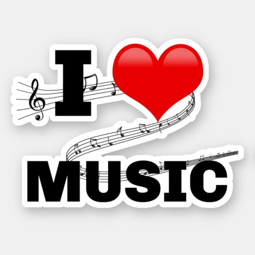 I Love Music popular design Sticker