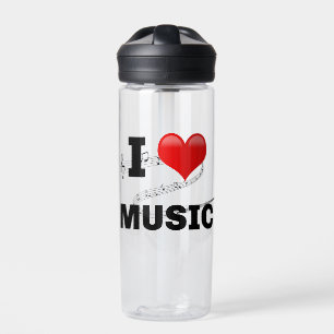 I Love Music, popular design Water Bottle