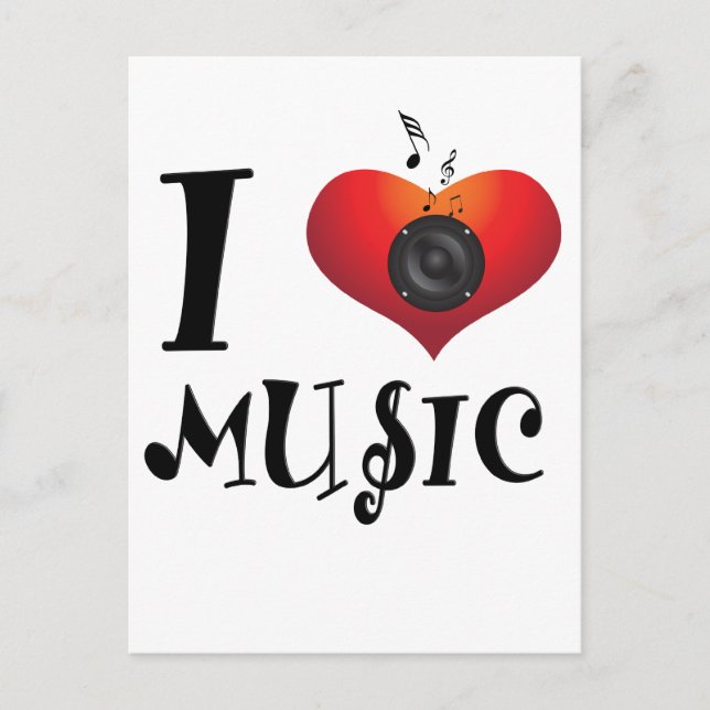 I Love Music Postcard (Front)