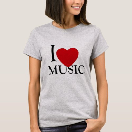 i love music red heart music lovers t_shirt design