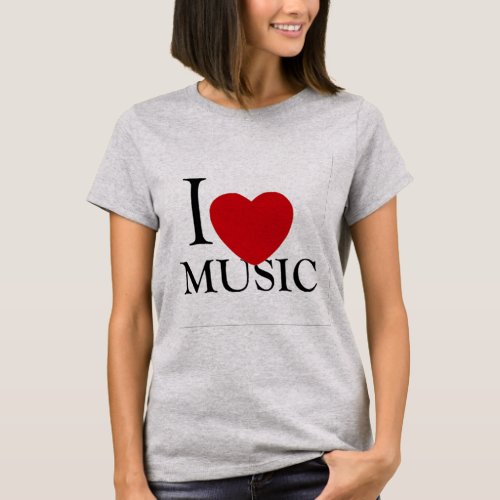 i love music red heart music lovers t_shirt design