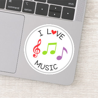 I Love Music School Die Cut Sticker Decal